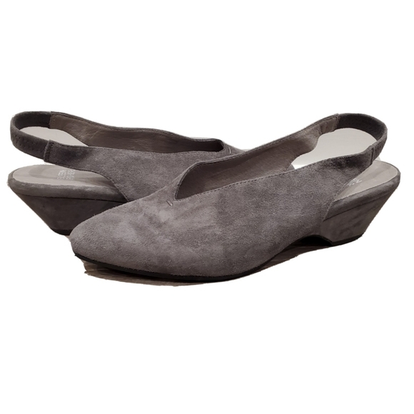 Eileen Fisher Shoes - NEW EILEEN FISHER Gatwick Slingback Shoes Gray Suede